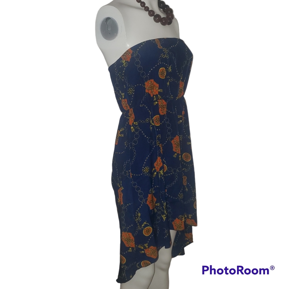 Summer Maxi Dress Sleeveless Nautical Cruise Ship Easy Travel High Low Hem